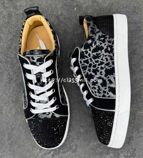 루부탱 25 한정판 Sneakers - Suede calf and spikes - Black 신발 B5298
