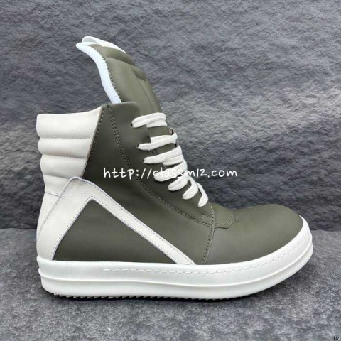 릭오웬스 25 한정판 GEOBASKETS 소가죽 카프스킨 신발 B5300