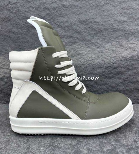릭오웬스 25 한정판 GEOBASKETS 소가죽 카프스킨 신발 B5300