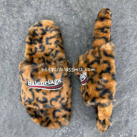발렌시아가 25 한정판 FURRY 남녀공용 슬리퍼 B5301