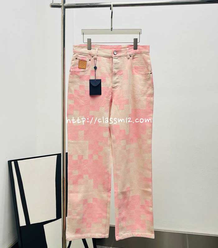 루이비통 25 한정판 Damoflage Sakura 청바지 긴바지 A13362