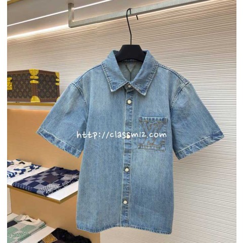 루이비통 25 한정판 반팔 청셔츠 A13418