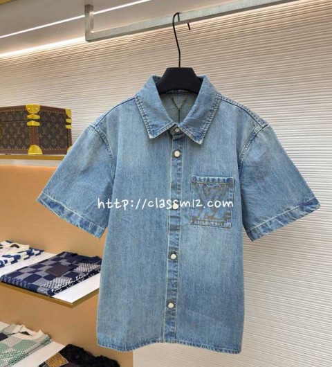 루이비통 25 한정판 반팔 청셔츠 A13418