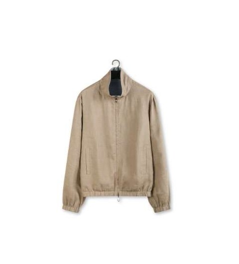 로로피아나 Loro Piana 25 한정판 린넨 버진 리버시블 울 블랜드 봄버 자켓 A13424