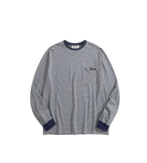 미우미우 25 한정판 로고 자카드 스트라이프 티셔츠 A13425