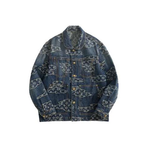 루이비통 25 한정판 모노그램 데님 워크웨어 블루종 A13429