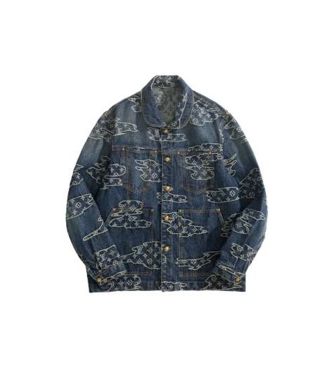 루이비통 25 한정판 모노그램 데님 워크웨어 블루종 A13429