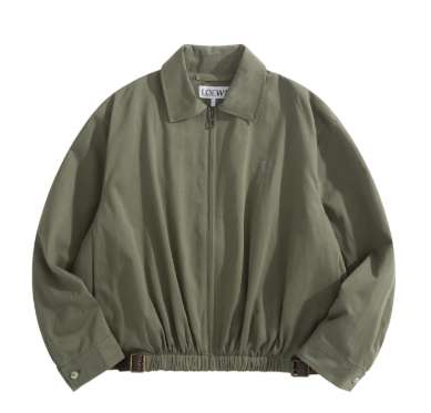 로에베 25 한정판 엘라스틱 아나그램 로고 자수 벨티드 자켓 A13433