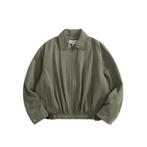 로에베 25 한정판 엘라스틱 아나그램 로고 자수 벨티드 자켓 A13433