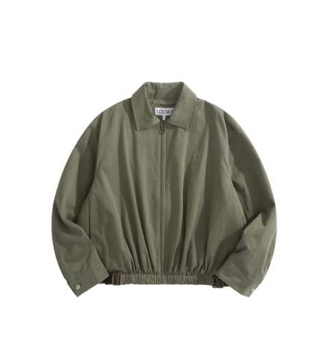 로에베 25 한정판 엘라스틱 아나그램 로고 자수 벨티드 자켓 A13433