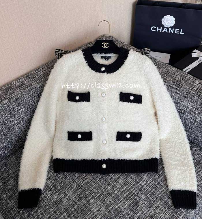 샤넬 25 한정판 여성 양털 긴팔 자켓 A13514