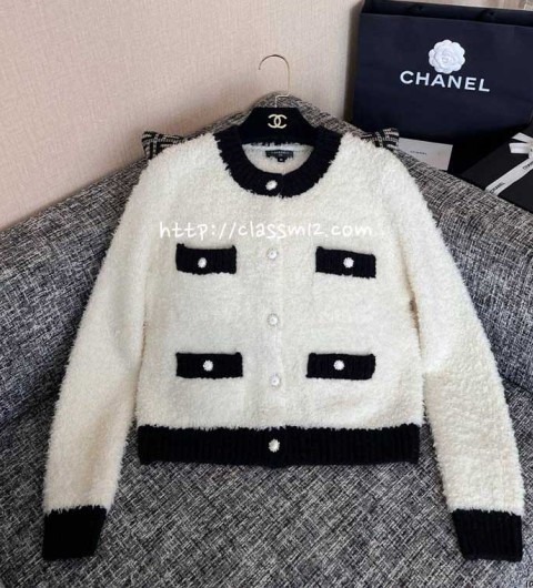 샤넬 25 한정판 여성 양털 긴팔 자켓 A13514