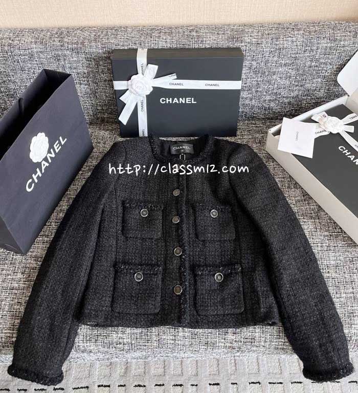 샤넬 25 한정판 여성 양털 긴팔 자켓 A13517