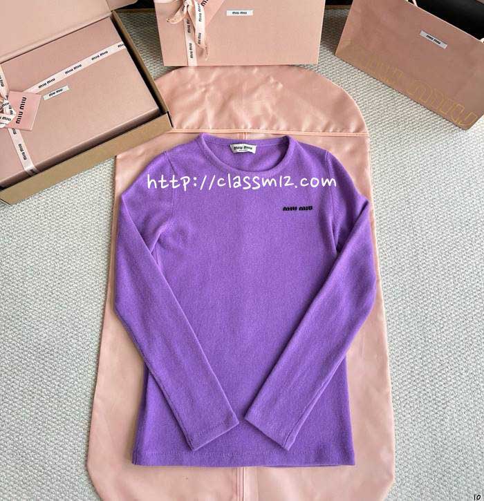 미우미우 25 한정판 여성 긴팔 티셔츠 A13545