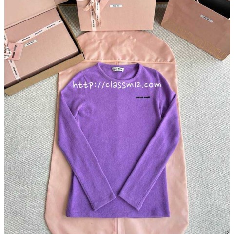 미우미우 25 한정판 여성 긴팔 티셔츠 A13545