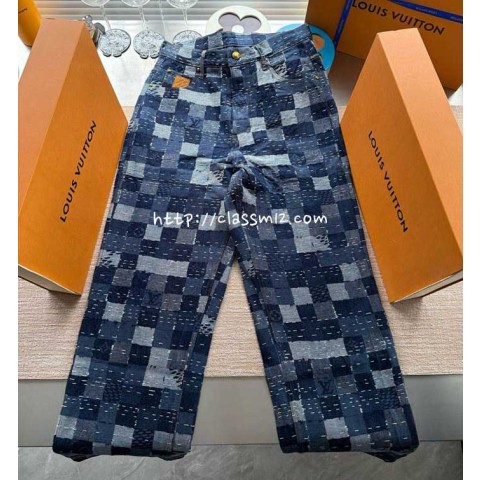 루이비통 25 한정판 Nigo Damier 청바지 긴바지 A13563
