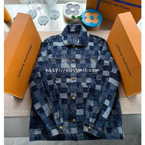 루이비통 25 한정판 Nigo Damier 긴팔 청자켓 A13564