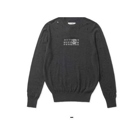 마르지엘라 25 한정판 MM6 넘버링 자카드 디스트로이드 니트 A13603