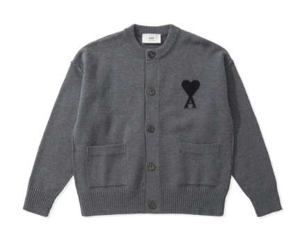 아미 25 한정판 하트에이스 로고 청키 울 가디건 A13604