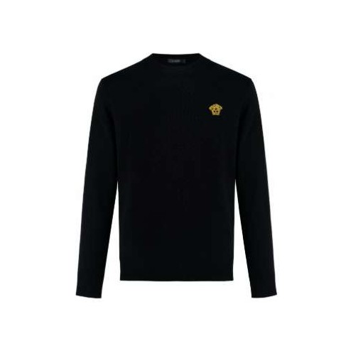 베르사체 25 한정판 스몰 메두사 로고 자수 크루넥 니트 A13608