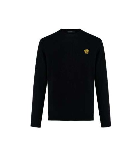 베르사체 25 한정판 스몰 메두사 로고 자수 크루넥 니트 A13608