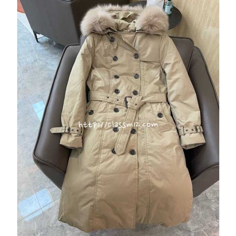 버버리 25 한정판 오리털 긴팔 후드 패딩 자켓 A13656