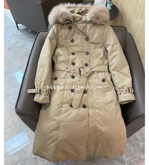 버버리 25 한정판 오리털 긴팔 후드 패딩 자켓 A13656