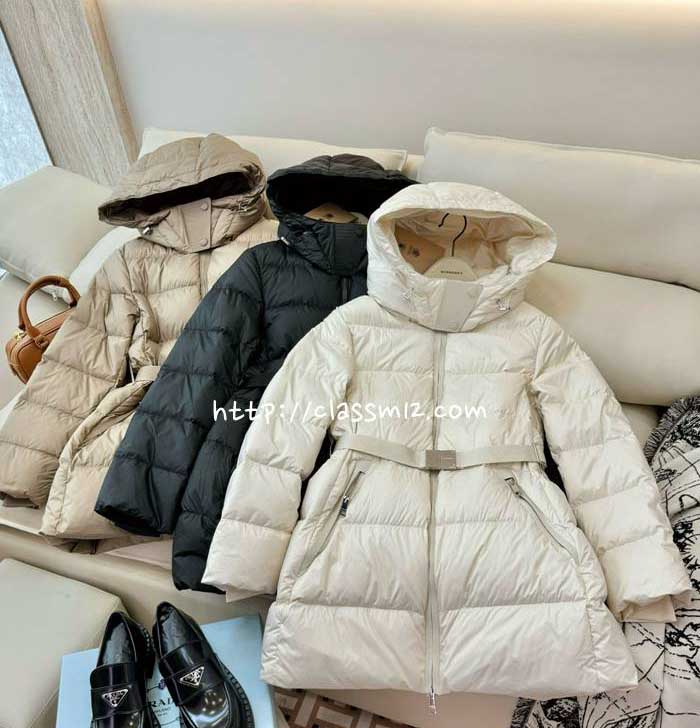 버버리 25 한정판 거위털 긴팔 후드 패딩 자켓 A13662