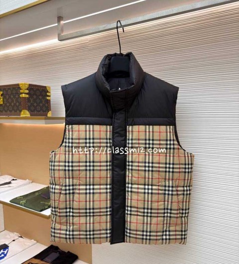 버버리 25 한정판 양면 민소매 패딩 조끼 자켓 A13667