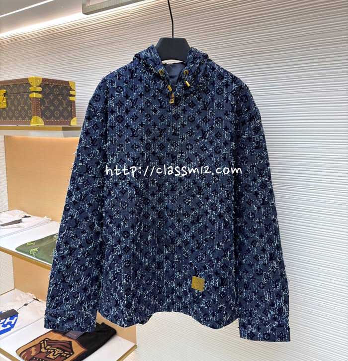 루이비통 25 한정판 남여공용 긴팔 후드 청자켓 A13679