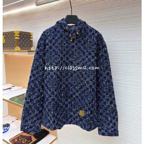 루이비통 25 한정판 남여공용 긴팔 후드 청자켓 A13679