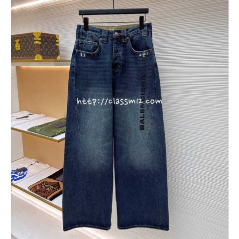 발렌시아가 25 한정판 남여공용 청바지 긴바지 A13681