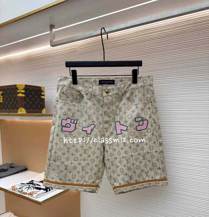 루이비통 25 한정판 청바지 반바지 A13697