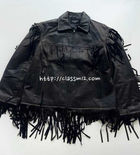 발렌시아가 25 한정판 소가죽 카프스킨 긴팔 자켓 A13759