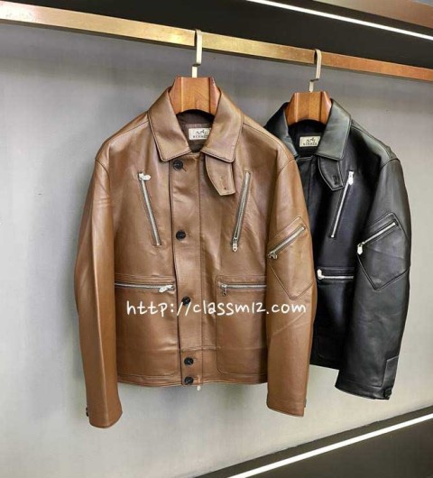 에르메스 25 한정판 양가죽 램스킨 긴팔 자켓 A13792