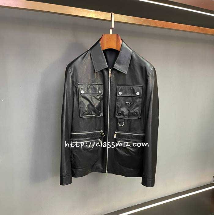 프라다 25 한정판 양가죽 램스킨 긴팔 자켓 A13793