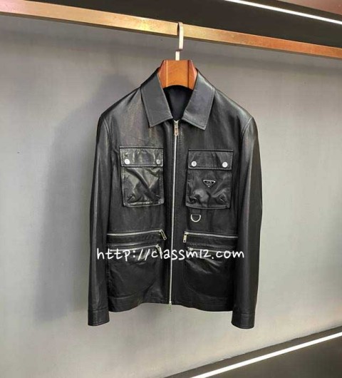 프라다 25 한정판 양가죽 램스킨 긴팔 자켓 A13793
