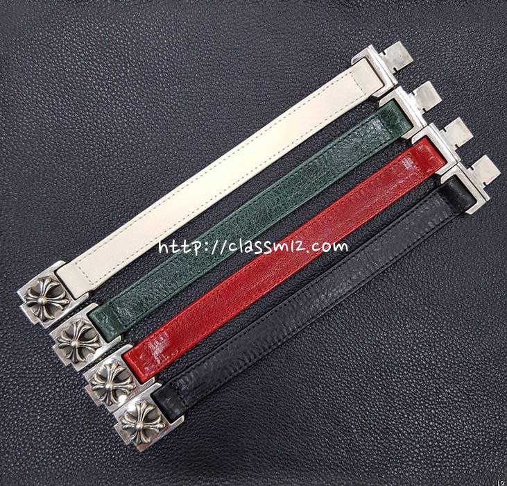 크롬하츠 25 한정판 남여공용 소가죽 카프스킨 실버 925 팔찌 D3208