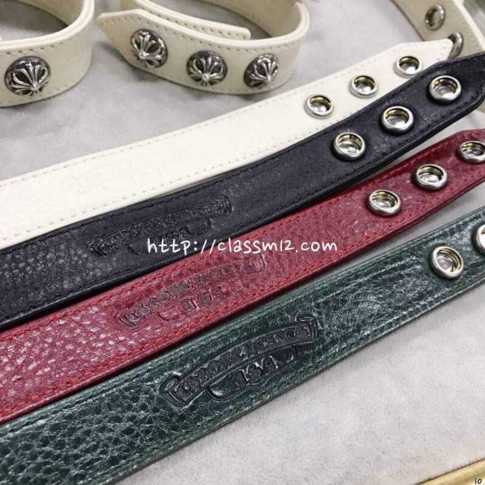 크롬하츠 25 한정판 남여공용 소가죽 카프스킨 실버 925 팔찌 D3216