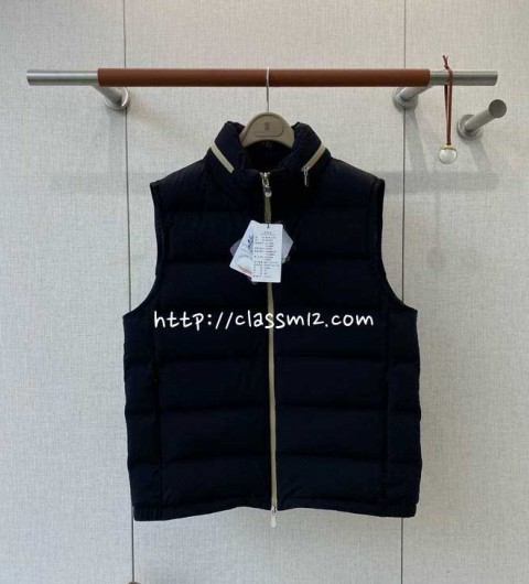 브루넬로쿠치넬리 25 한정판 거위털 민소매 후드 패딩 조끼 자켓 A13877