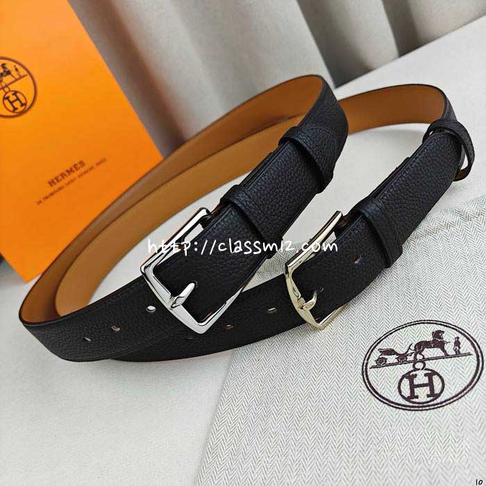 에르메스 25 한정판 3.5cm 소가죽 카프스킨 벨트 F1243