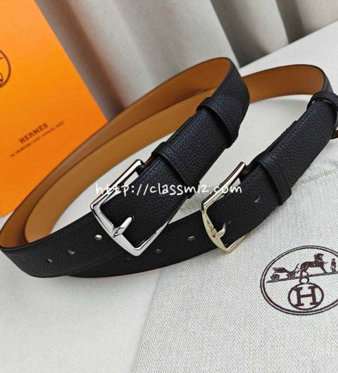 에르메스 25 한정판 3.5cm 소가죽 카프스킨 벨트 F1243