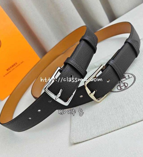 에르메스 25 한정판 3.5cm 소가죽 카프스킨 벨트 F1244