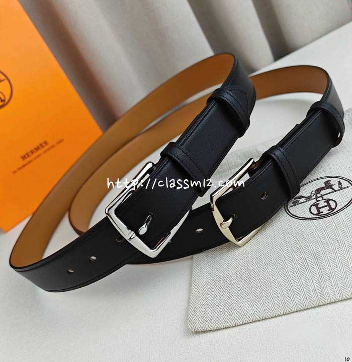 에르메스 25 한정판 3.5cm 소가죽 카프스킨 벨트 F1245