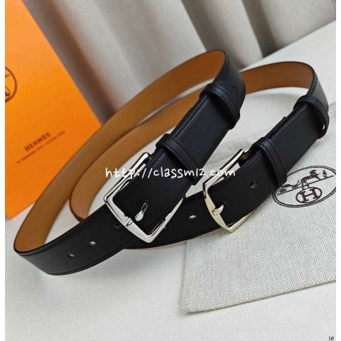 에르메스 25 한정판 3.5cm 소가죽 카프스킨 벨트 F1245