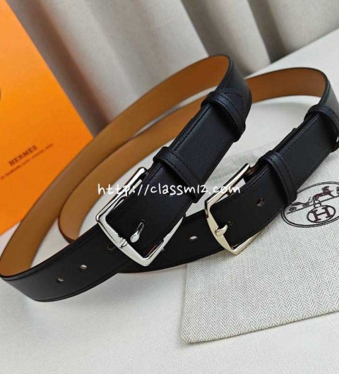 에르메스 25 한정판 3.5cm 소가죽 카프스킨 벨트 F1245