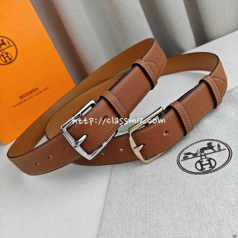 에르메스 25 한정판 3.5cm 소가죽 카프스킨 벨트 F1246