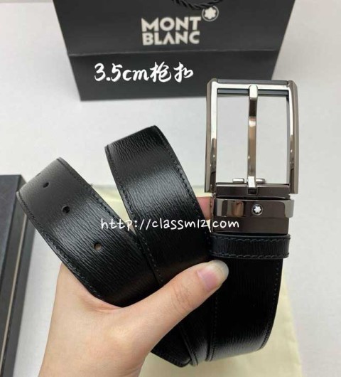 몽블랑 25 한정판 3.5cm 소가죽 카프스킨 벨트 F1247