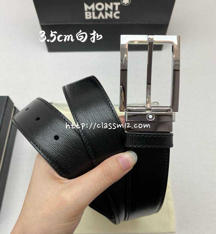 몽블랑 25 한정판 3.5cm 소가죽 카프스킨 벨트 F1248