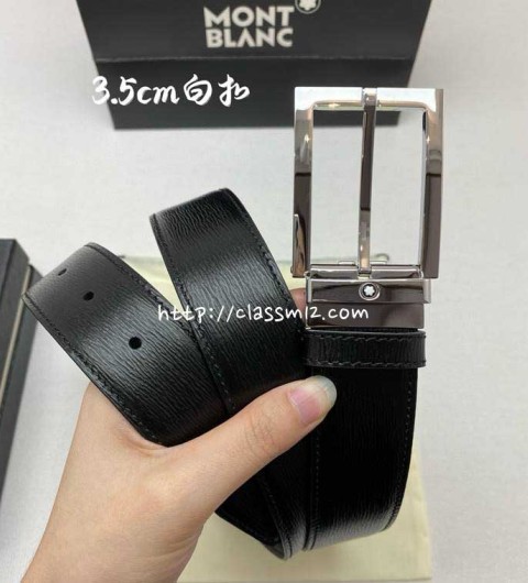 몽블랑 25 한정판 3.5cm 소가죽 카프스킨 벨트 F1248